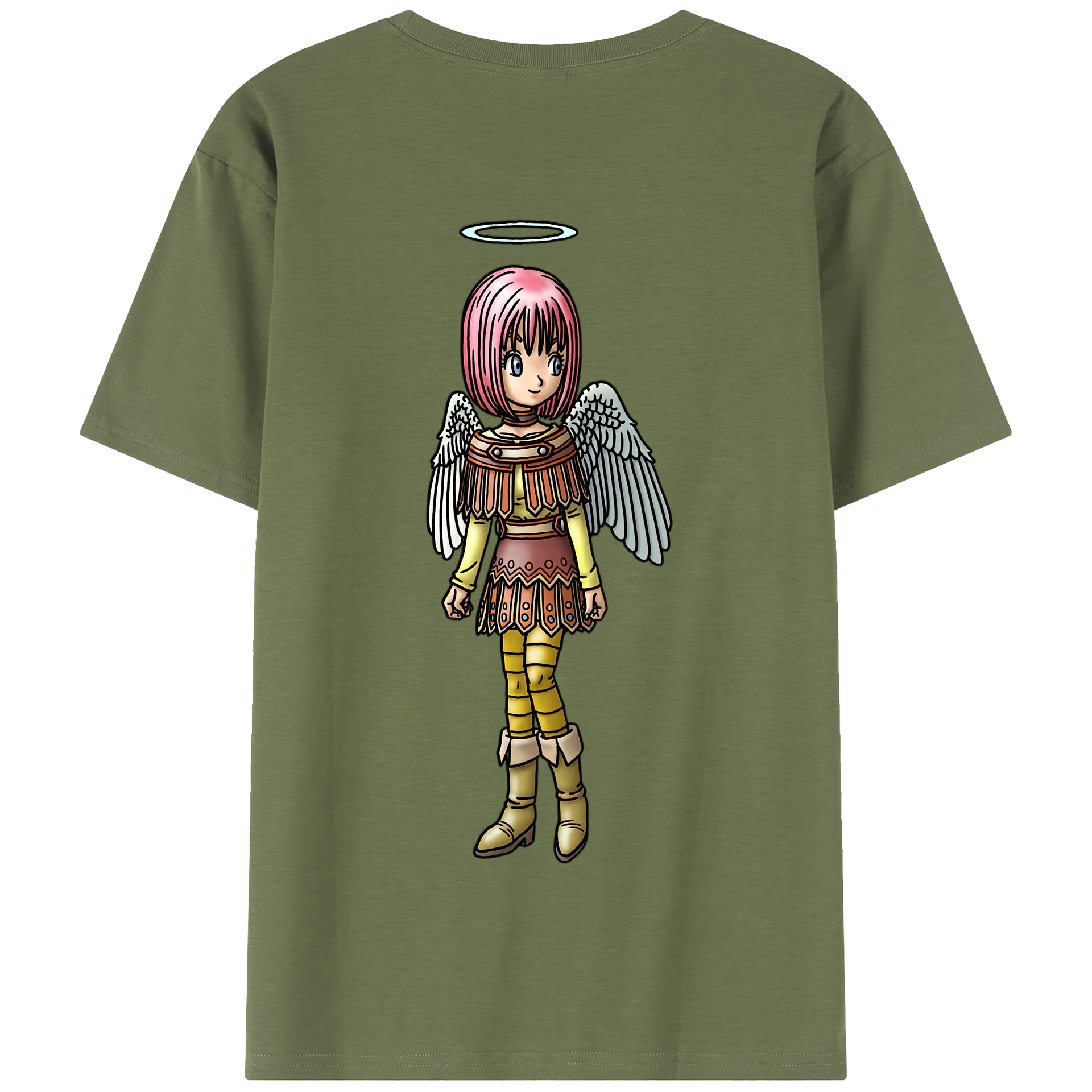 （画像用） ドラゴンクエスト Doragon Kuesuto Dragon Quest 綿100％半袖Tシャツ（背面プリント）